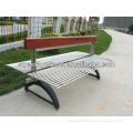 Stainless steel outdoor furniture bench with cast bench legs